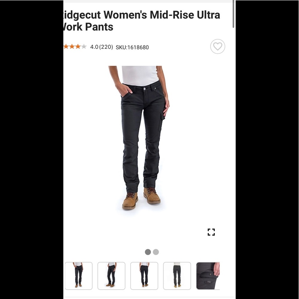 Ridgecut tough wear women’s work pants size 6 mid rise